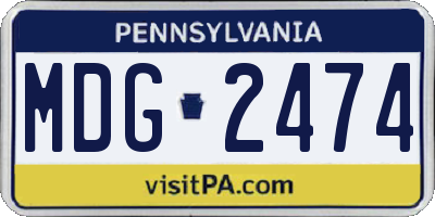 PA license plate MDG2474