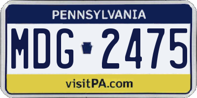 PA license plate MDG2475