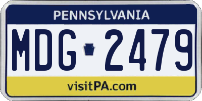 PA license plate MDG2479