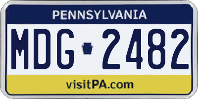 PA license plate MDG2482