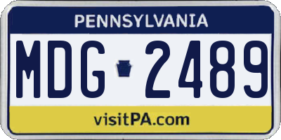 PA license plate MDG2489