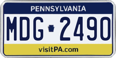 PA license plate MDG2490