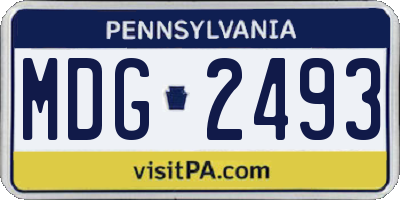 PA license plate MDG2493