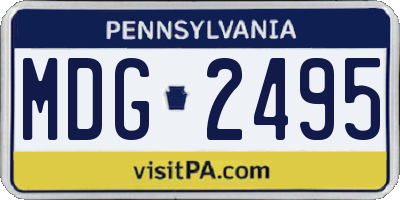 PA license plate MDG2495