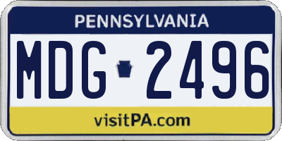 PA license plate MDG2496