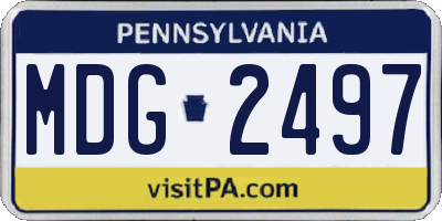 PA license plate MDG2497