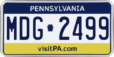 PA license plate MDG2499