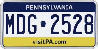 PA license plate MDG2528