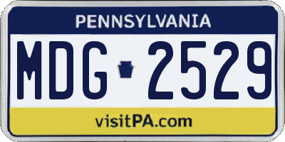 PA license plate MDG2529