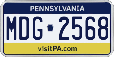 PA license plate MDG2568