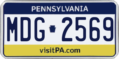 PA license plate MDG2569