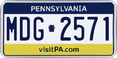 PA license plate MDG2571