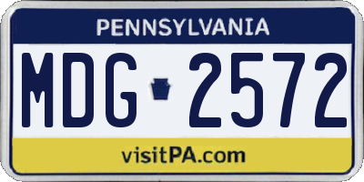 PA license plate MDG2572