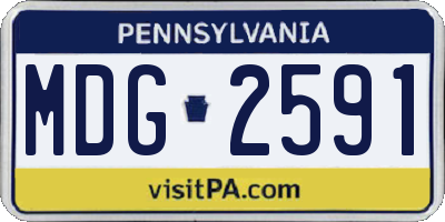 PA license plate MDG2591
