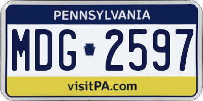 PA license plate MDG2597