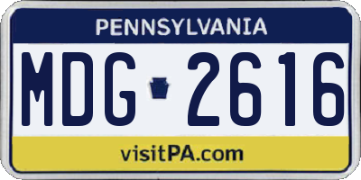 PA license plate MDG2616