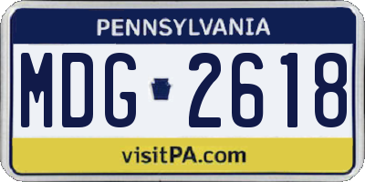 PA license plate MDG2618