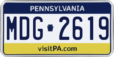 PA license plate MDG2619