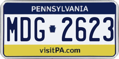 PA license plate MDG2623