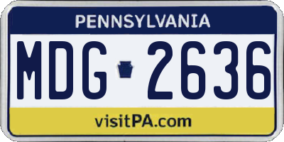 PA license plate MDG2636