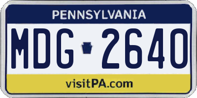 PA license plate MDG2640