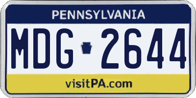 PA license plate MDG2644