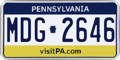 PA license plate MDG2646