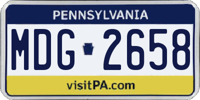 PA license plate MDG2658