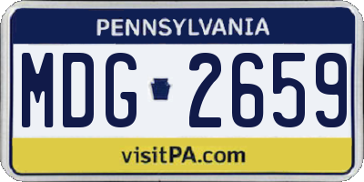 PA license plate MDG2659
