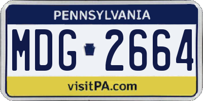 PA license plate MDG2664