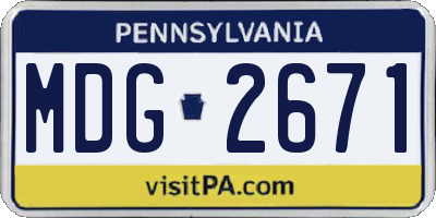 PA license plate MDG2671