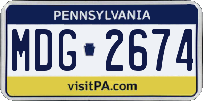 PA license plate MDG2674