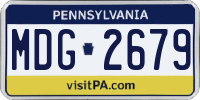 PA license plate MDG2679