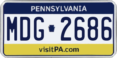 PA license plate MDG2686