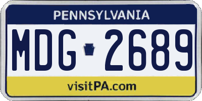PA license plate MDG2689