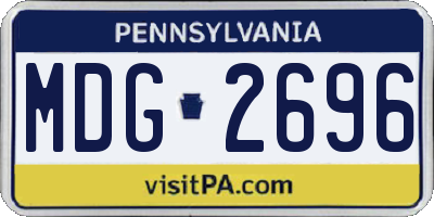 PA license plate MDG2696