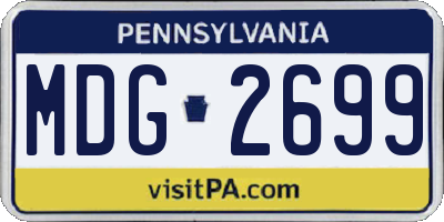 PA license plate MDG2699