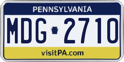 PA license plate MDG2710
