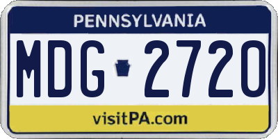 PA license plate MDG2720