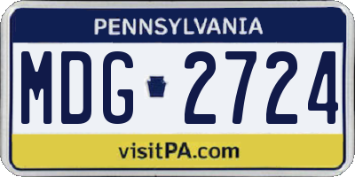 PA license plate MDG2724