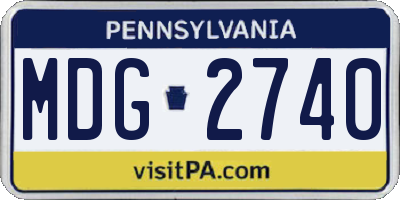 PA license plate MDG2740