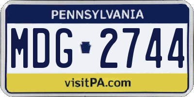PA license plate MDG2744