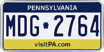 PA license plate MDG2764