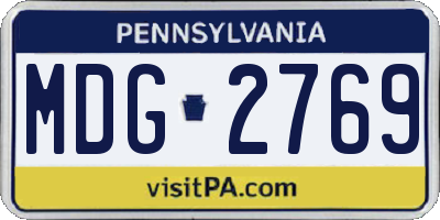 PA license plate MDG2769