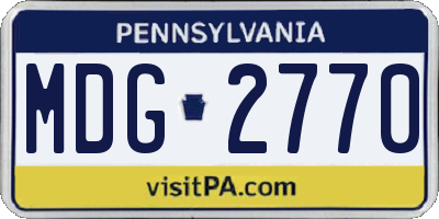 PA license plate MDG2770