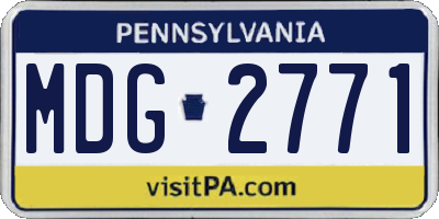 PA license plate MDG2771