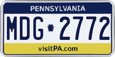 PA license plate MDG2772