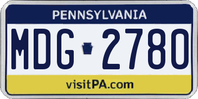 PA license plate MDG2780