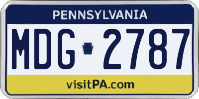 PA license plate MDG2787