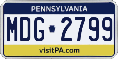 PA license plate MDG2799